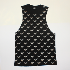 Grey and Black All Over Print Sleeveless Ladies
